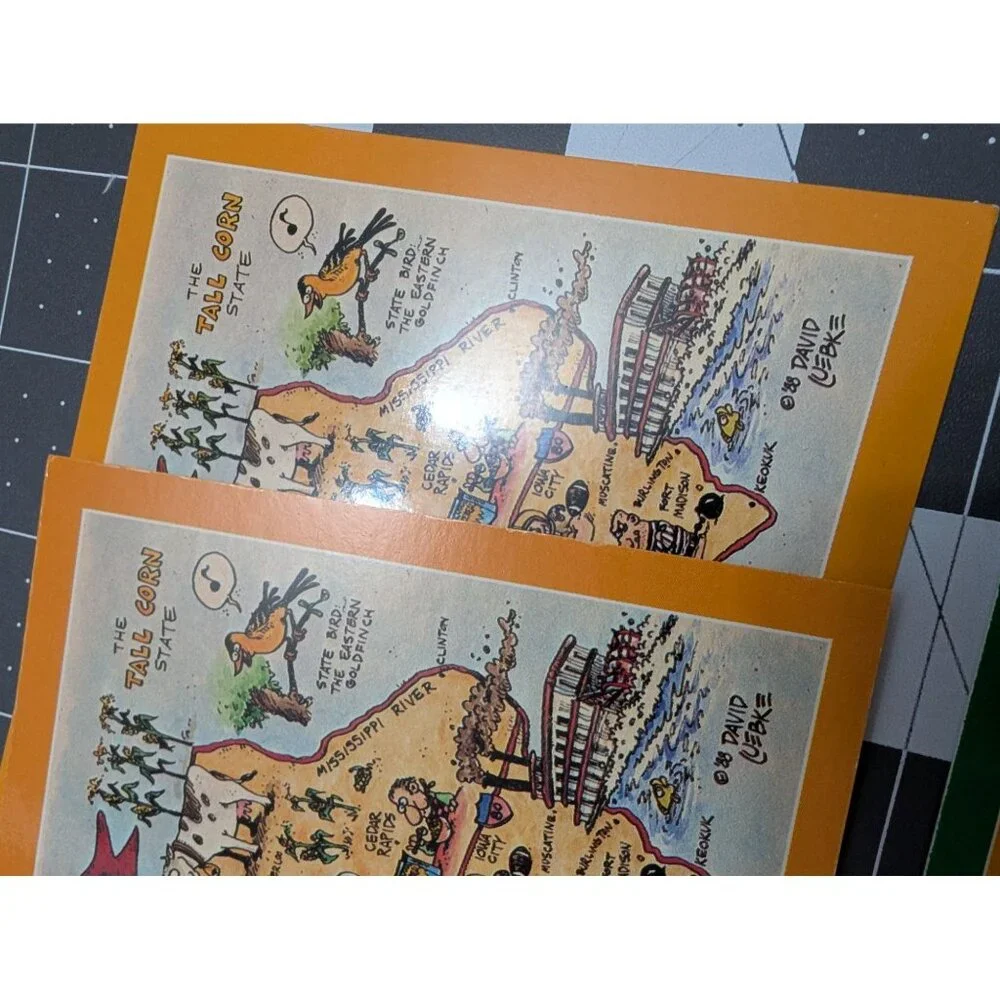 Iowa State Post cards 1988 DAVID UEBKE +‎ other lot of 5 unposted